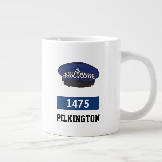 Geschenk eines Polizeibeamten. UK Police Flat Cap Jumbo-Tasse (Rechts)