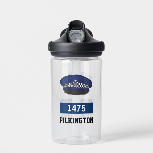 Geschenk eines Polizeibeamten. UK Police Flat Cap Trinkflasche (Vorne)