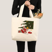 Geschenk eingewickelte Katzen-Tasche Jumbo Stoffbeutel (Vorderseite (Produkt))