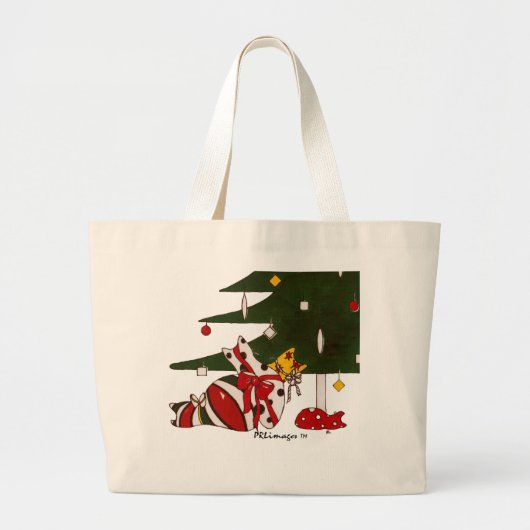 Geschenk eingewickelte Katzen-Tasche Jumbo Stoffbeutel (Vorne)