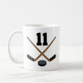 Geschenk Eis-Hockey-Spieler-Jersey-Zahl-11 Kaffeetasse (Links)