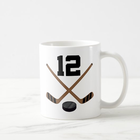 Geschenk Eis-Hockey-Spieler-Jersey-Zahl-12 Kaffeetasse (Rechts)