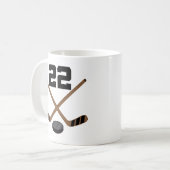 Geschenk Eis-Hockey-Spieler-Jersey-Zahl-22 Kaffeetasse (Vorderseite Links)