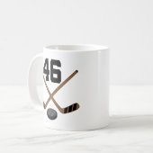 Geschenk Eis-Hockey-Spieler-Jersey-Zahl-46 Kaffeetasse (Vorderseite Links)