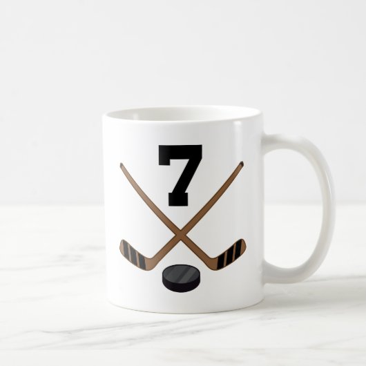 Geschenk Eis-Hockey-Spieler-Jersey-Zahl-7 Kaffeetasse (Rechts)