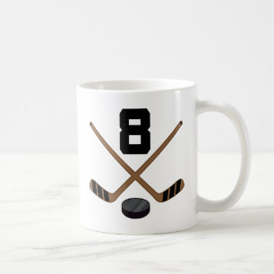 Geschenk Eis-Hockey-Spieler-Jersey-Zahl-8 Kaffeetasse