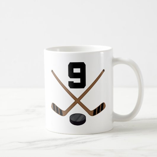 Geschenk Eis-Hockey-Spieler-Jersey-Zahl-9 Kaffeetasse (Rechts)
