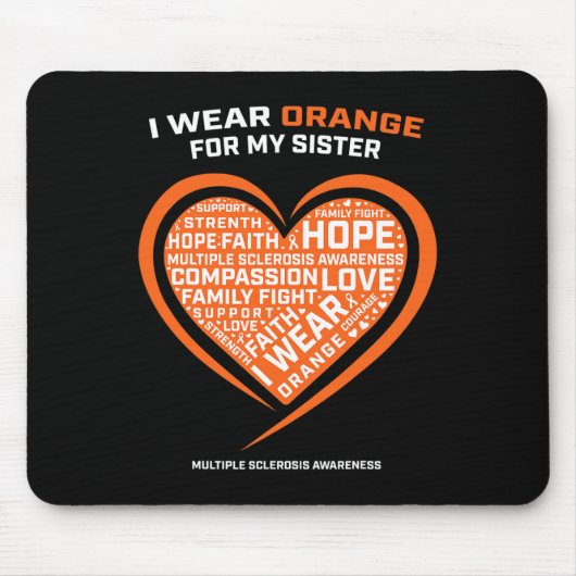 Geschenk Frau Apparel Orange Schwester Multiple Sk Mousepad (Vorne)