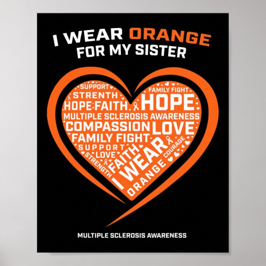 Geschenk Frau Apparel Orange Schwester Multiple Sk Poster (Vorne)