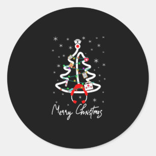 Geschenk Frohe Weihnachten Weihnachtsbaume Runder Aufkleber