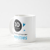 Geschenk für 10. Hochzeitstag-Schmetterling Kaffeetasse (Vorderseite Links)