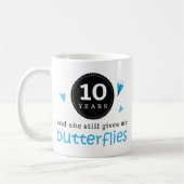 Geschenk für 10. Hochzeitstag-Schmetterling Kaffeetasse (Links)