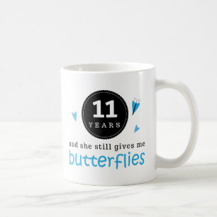 Geschenk für 11. Hochzeitstag-Schmetterling Kaffeetasse