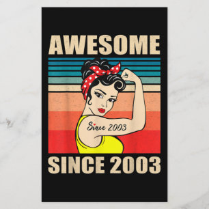 Geschenk für 18-jährige Frauen Vintage 18. Geburts Briefpapier