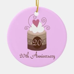 Geschenk für 20. Hochzeits-niedlichen kleinen Keramikornament