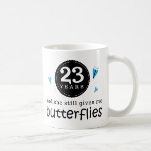 Geschenk für 23. Hochzeitstag-Schmetterling Kaffeetasse