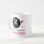 Geschenk für 2. Hochzeitstag-Schmetterling Kaffeetasse (Vorderseite Links)
