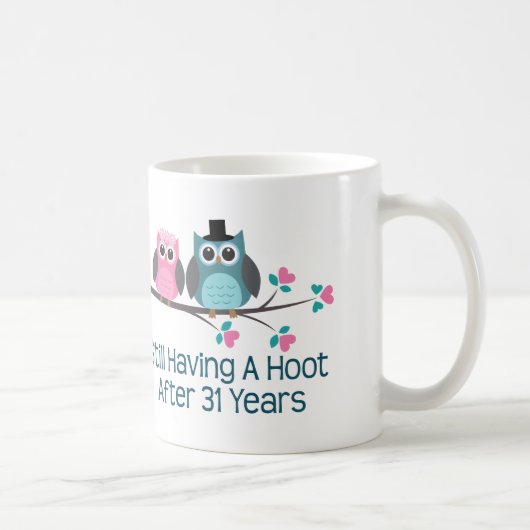 Geschenk für 31. Hochzeitstag-Schrei Kaffeetasse (Rechts)