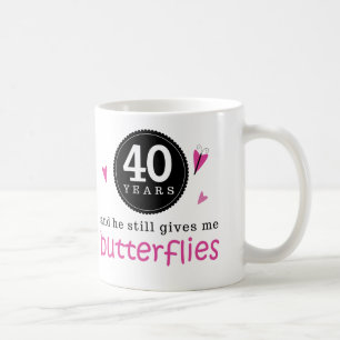Geschenk für 40. Hochzeitstag-Schmetterling Kaffeetasse