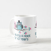 Geschenk für 43. Hochzeitstag-Schrei Kaffeetasse (Vorderseite Links)