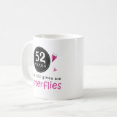 Geschenk für 52. Hochzeitstag-Schmetterling Kaffeetasse (Vorderseite Links)