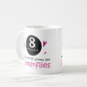 Geschenk für 8. Hochzeitstag-Schmetterling Kaffeetasse (Vorderseite Links)