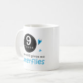 Geschenk für 9. Hochzeitstag-Schmetterling Kaffeetasse (Vorderseite Links)