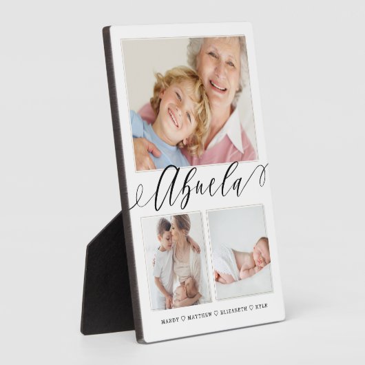 Geschenk für Abuela | Enkelkinder 3 FotoCollage Fotoplatte (Seite)