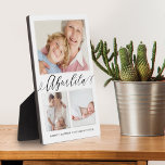 Geschenk für Abuelita | Enkelkinder 3 FotoCollage Fotoplatte<br><div class="desc">Schicke deiner Großmutter "Abuelita" ein wunderschönes personalisiertes Geschenk, das sie für immer schätzen wird. Spezielle personalisierte Enkelkinder Foto Collage Plakette, um Ihre eigenen speziellen Fotos und Erinnerungen zu zeigen. Unser Design zeichnet sich durch ein einfaches 3-Foto-Collage-Design mit "Abuelita" aus, das in einem schönen, handgeschriebenen schwarzen Skriptstil entworfen wurde. Jedes Foto...</div>