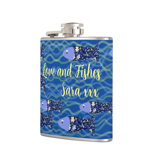 Geschenk für Angelfreunde Flachmann (Links)