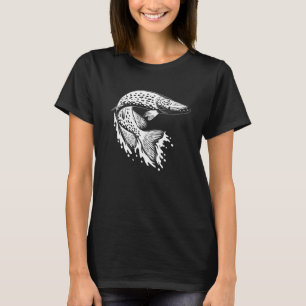 Geschenk für Angler, Fisch T-Shirt, Herren Hecht,  T-Shirt
