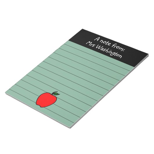 Geschenk für Apple Notepad-Apple-Schullehrer Notizblock (angewinkelt)