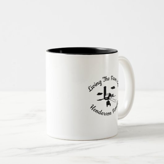 Geschenk für Bauer Persönlicher Familienname Zweifarbige Tasse (VorderseiteRechts)