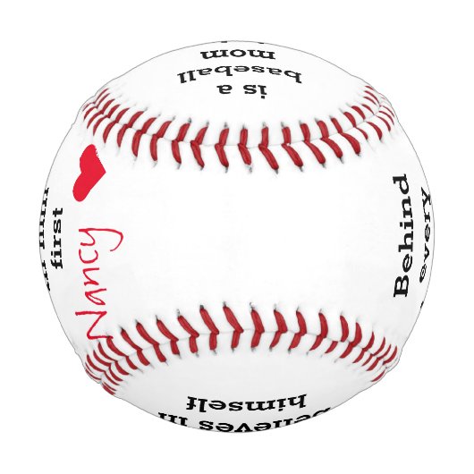 Geschenk für benutzerdefinierte Textbaseball Baseball (Rückseite)