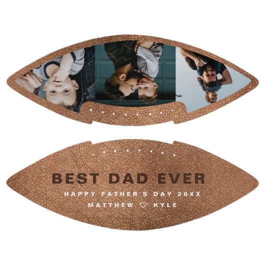 Geschenk für besten Vater je rustikal 3 FotoCollag Football (Paneele)