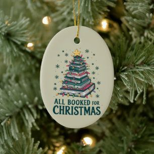 Geschenk für Bibliothekar Liebhaber, Weihnachten,  Keramik Ornament