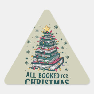 Geschenk für Bibliothekar Liebhaber zu Weihnachten Dreieckiger Aufkleber