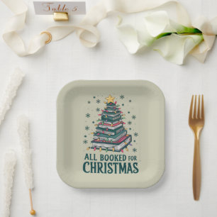 Geschenk für Bibliothekar Liebhaber zu Weihnachten Pappteller