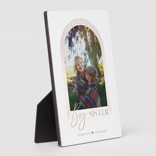 Geschenk für Big Sister Elegante Arch Foto Keepake Fotoplatte (Seite)