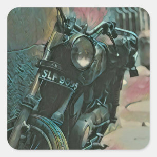 Geschenk für Biker Quadratischer Aufkleber