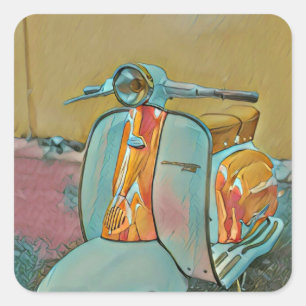 Geschenk für Biker Quadratischer Aufkleber