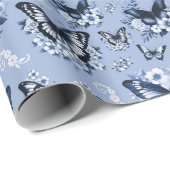 Geschenk für blaue Schmetterlinge Geschenkpapier (Rolleneckpunkt)