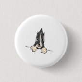 Geschenk für Border Collie-Welpen-Spitzel Button (Vorderseite)