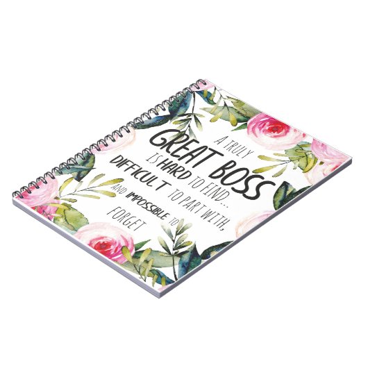 Geschenk für Boss Wertschätzung danke Ihnen Zitat Notizblock (Linke Seite)