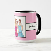Geschenk für Bridesmaids Pink Ringer 15oz Tasse (VorderseiteRechts)