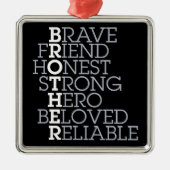 Geschenk für Bruder Silbernes Ornament (Vorne)