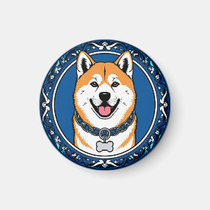 Geschenk für Cartoon Akita Inu Liebhaber Magnet