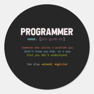 Geschenk für Computerfreaks lustiger Programmierer Runder Aufkleber