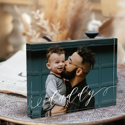 Geschenk für Daddy | Daddy Script Calligraphy Keep Fotoblock