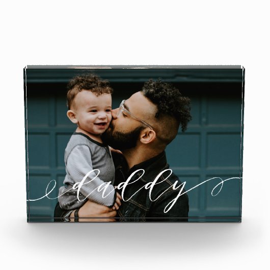 Geschenk für Daddy | Daddy Script Calligraphy Keep Fotoblock (Vorderseite)